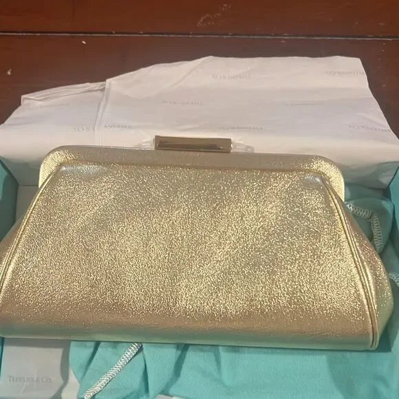 Tiffany & Co. Morgan Gold Leather  Clutch - New - Picture 2 of 12